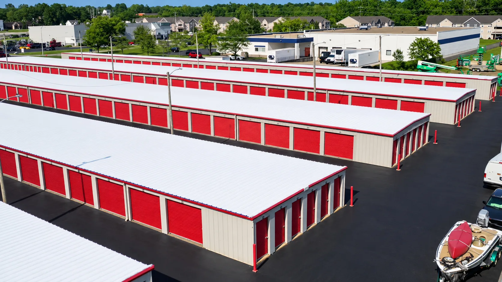 Aerial drone view of Budget Storage in Blacklick, OH