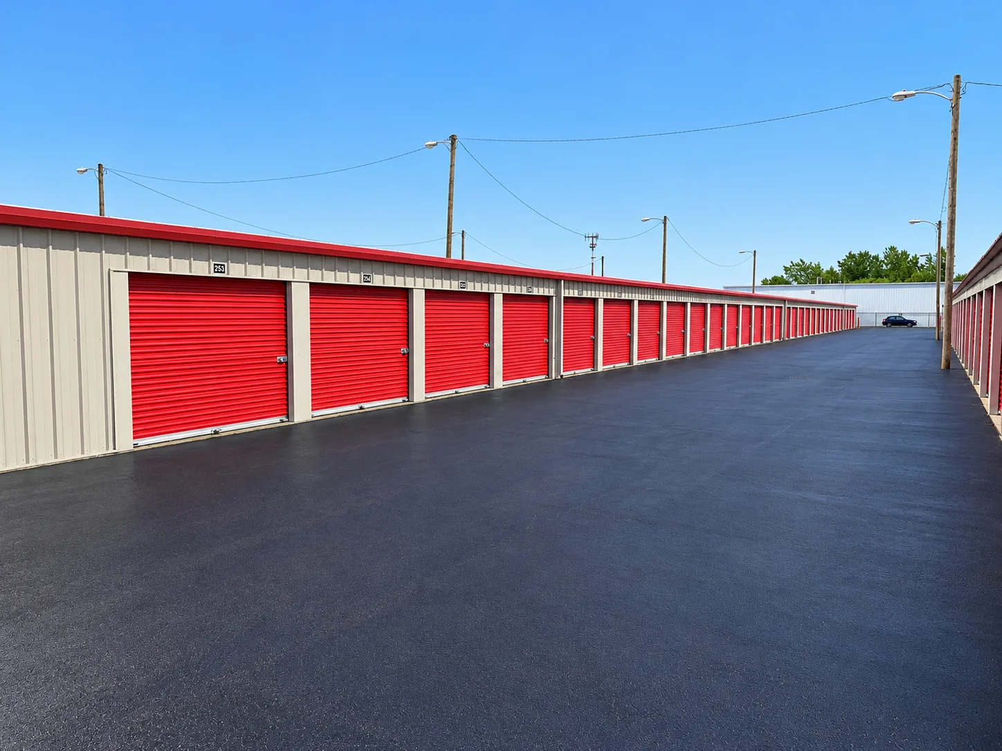 Entrance driveway at Budget Storage in Blacklick, OH
